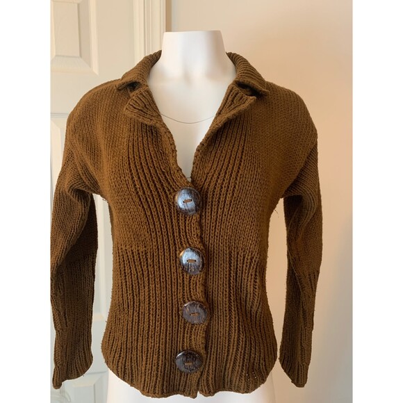 Pure Handknit Cotton Cardigan Sweater - Picture 1 of 11